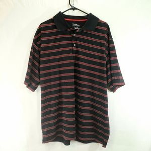 PGA Tour red,black&white striped polo. Men's XXL